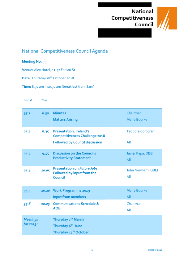 Meeting 95 Agenda