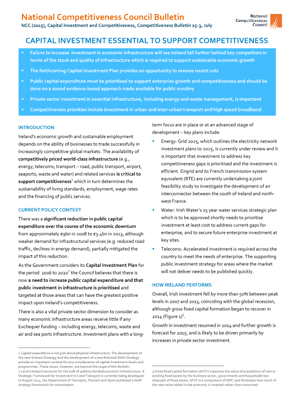 Capital Investment Bulletin 15-3