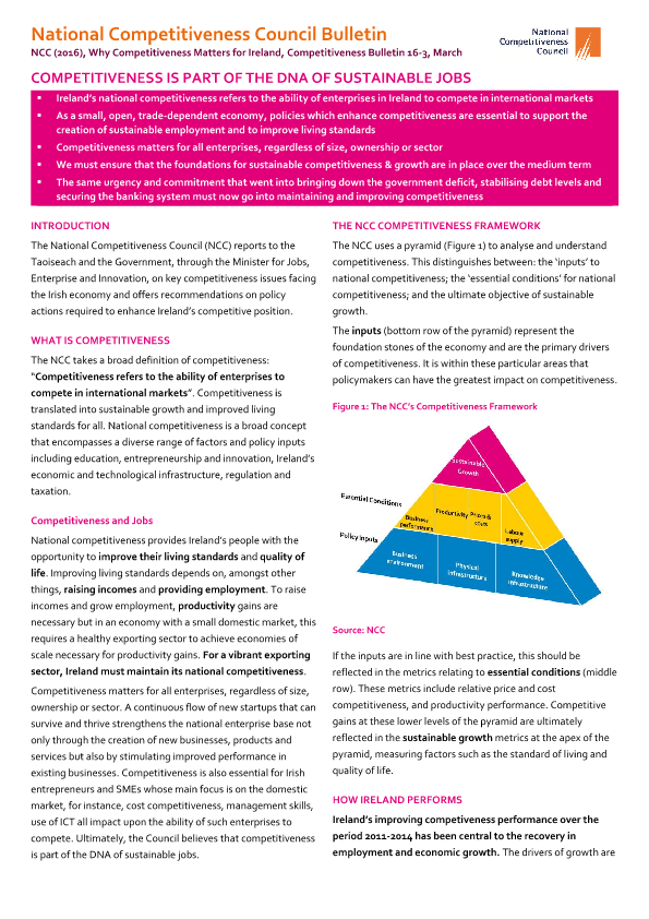 Why Competitiveness Matters Bulletin