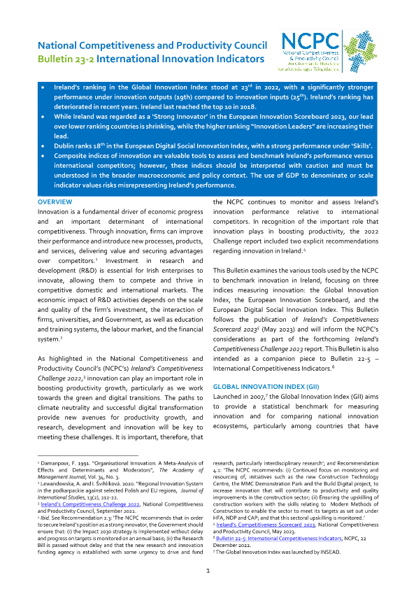 Bulletin 23-2 International Innovation Indicators