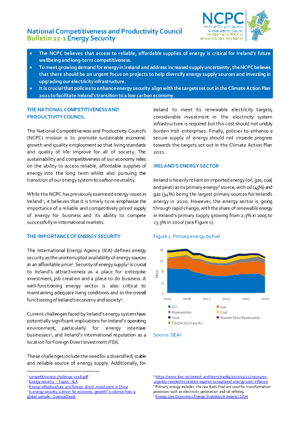 Bulletin 22-1 Energy Security