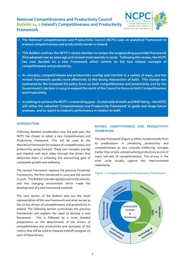 Bulletin 24-2 Ireland’s Competitiveness and Productivity Framework