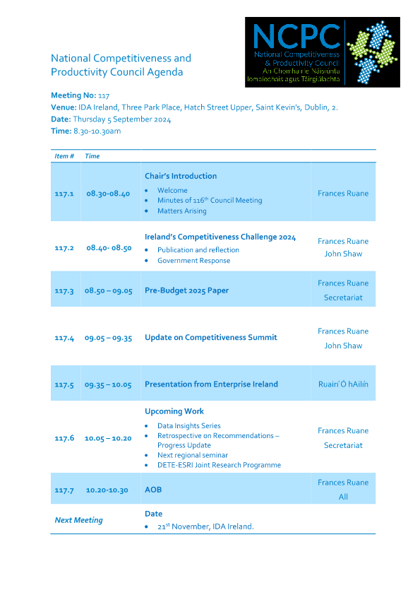 Meeting Agenda 117