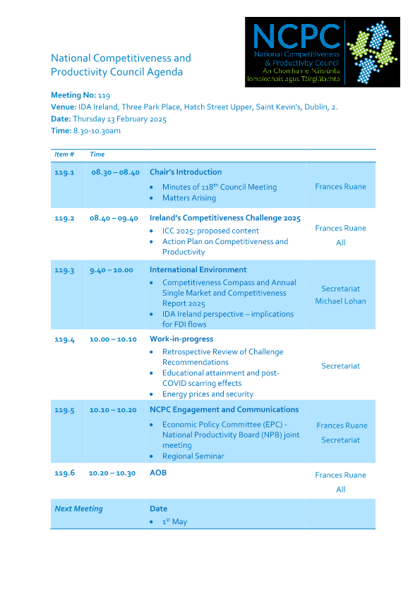 Meeting Agenda 119