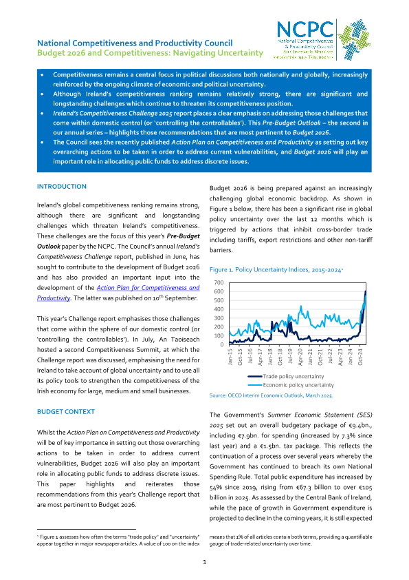 Budget 2026 and Competitiveness: Navigating Uncertainty